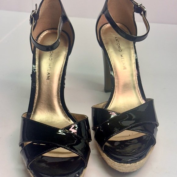 Black patent strappy platform heels Antonio Milano size 9 - Picture 6 of 13